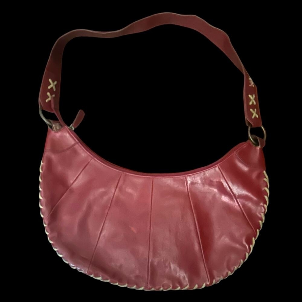 Vintage Red Faux Leather Western Purse